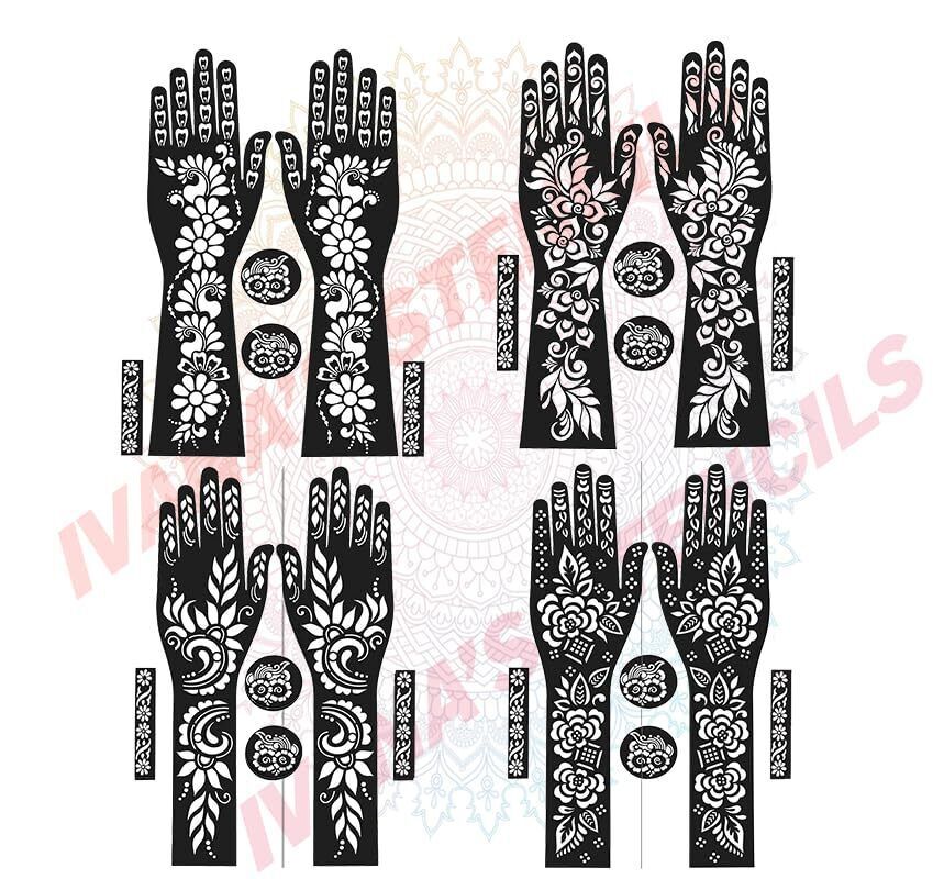 Full Hand Mehndi Stencil Design Cosmia.pk