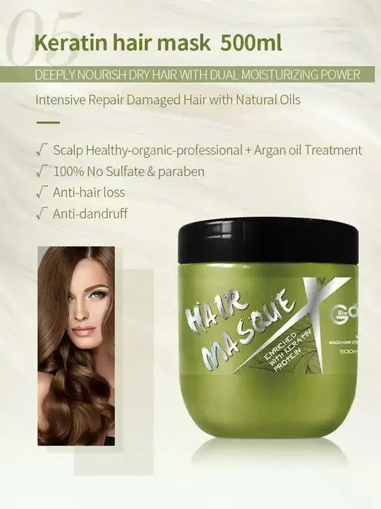 GOCARE Keratin Protein Argan Oil Professional Hair Mask - 500ml GOCARE