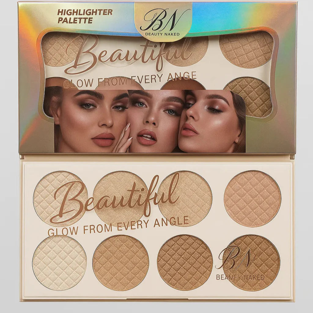 BN Beauty Nakeed 8-in-1 Highlighter Palette – Glow Beyond Limits Beauty Nakeed