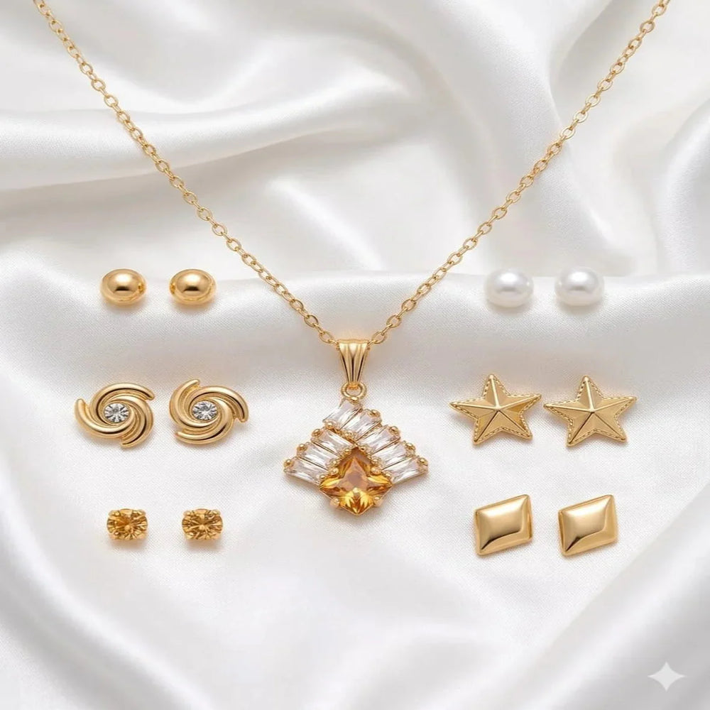 Seven Days of the Week jewelry gift set with necklace and matching Fashion