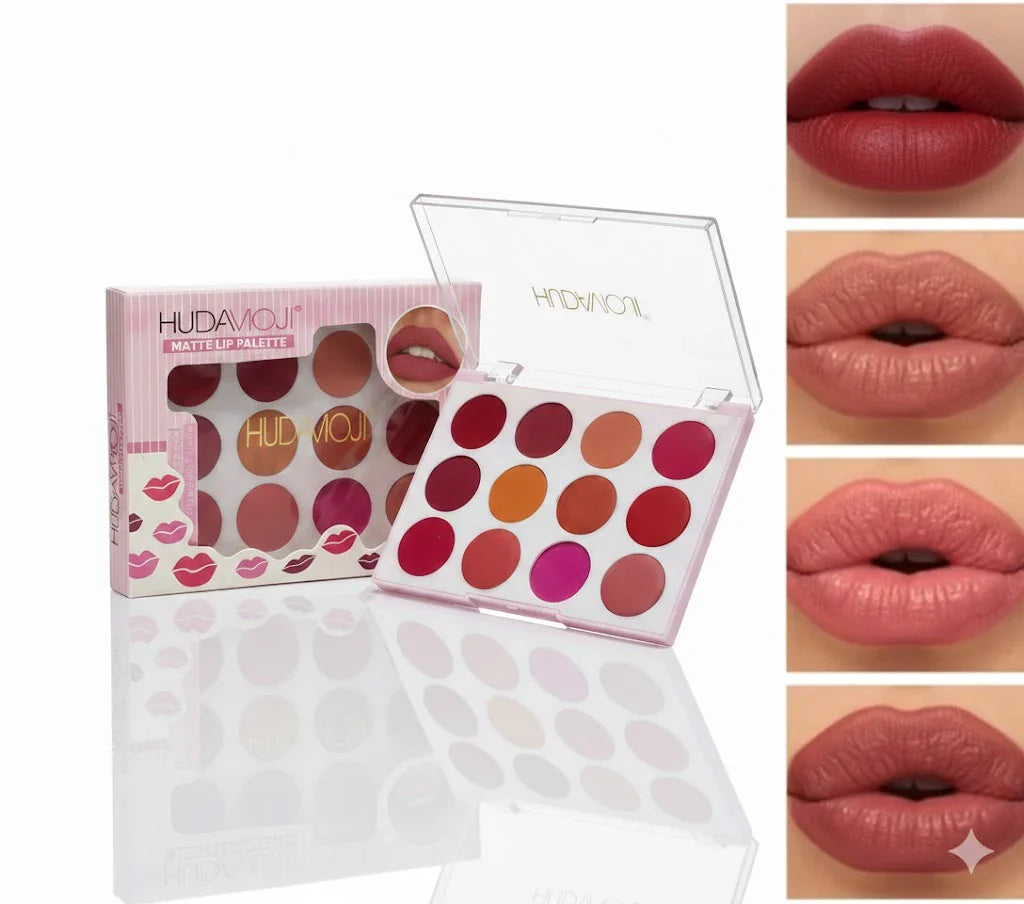 Hudamoji Matte Lip Palette - 12 Colors Hudamoji