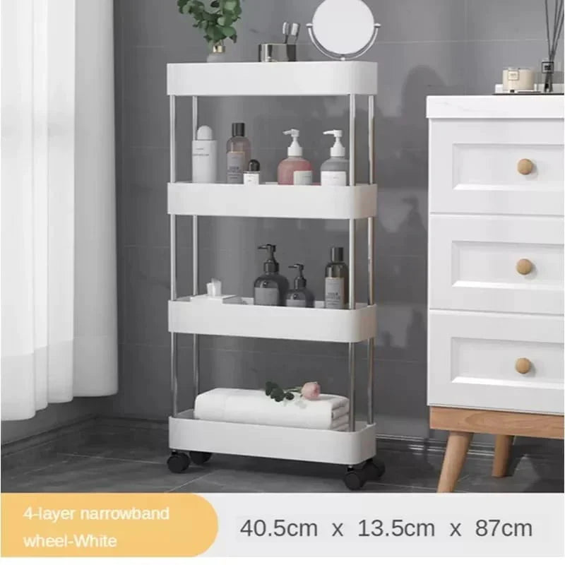 4 Layers Storage Rack Kitchen Trolley Movable Shelf Cosmia.pk