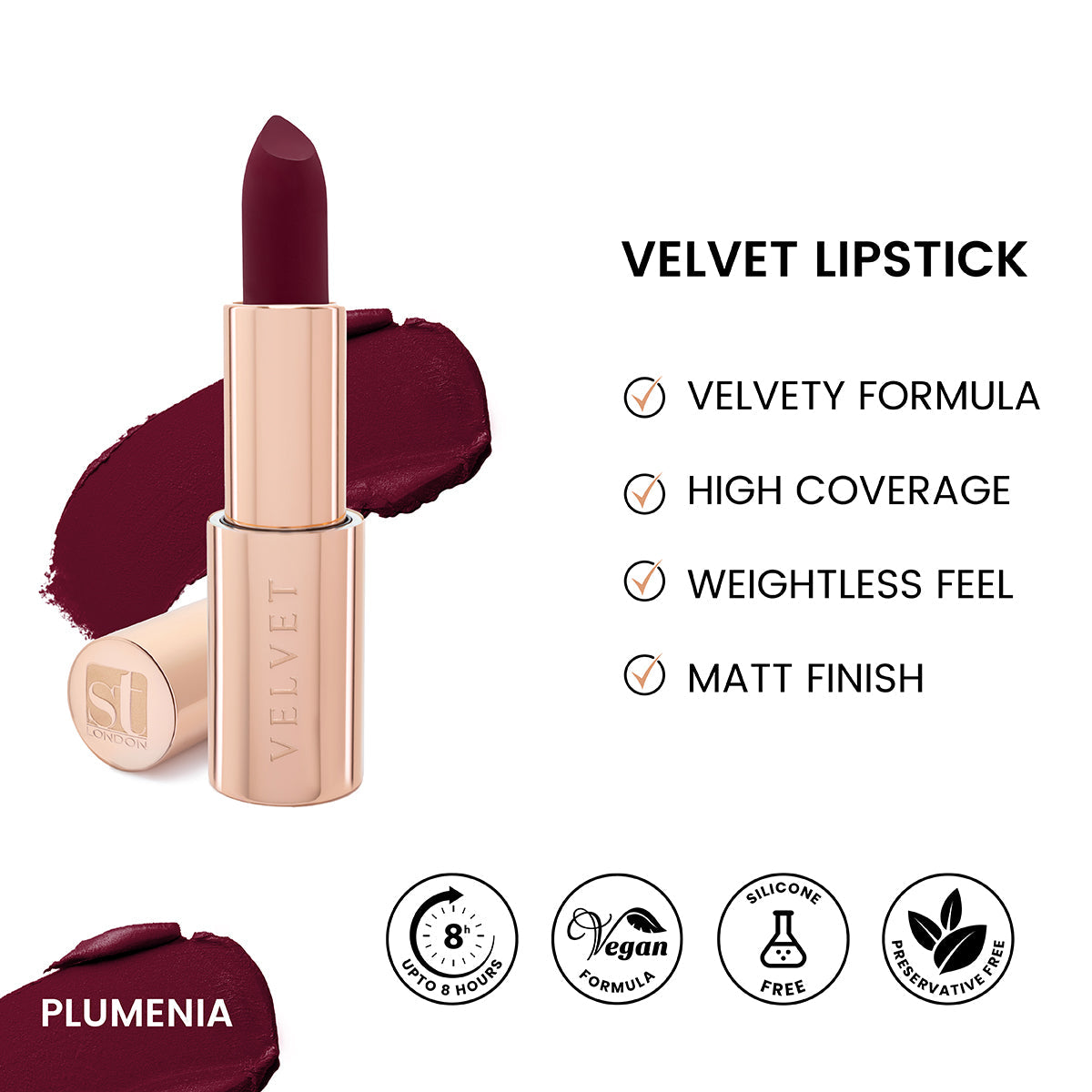 ST London - Velvet Ultra Matt Lipstick - Plumenia cosmia.pk