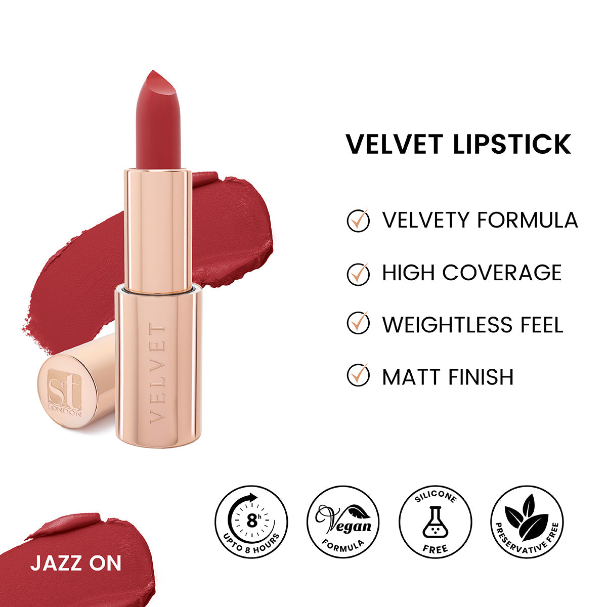 ST London - Velvet Ultra Matt Lipstick - Jazz On cosmia.pk