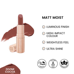 ST London - Matt Moist Long-Lasting Lipstick - Divine Cocoa cosmia.pk