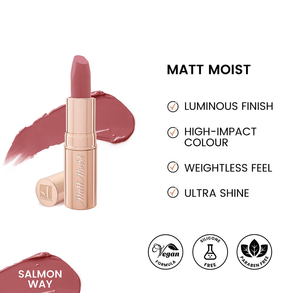 ST London - Matt Moist Long-Lasting Lipstick - Salmon Way cosmia.pk