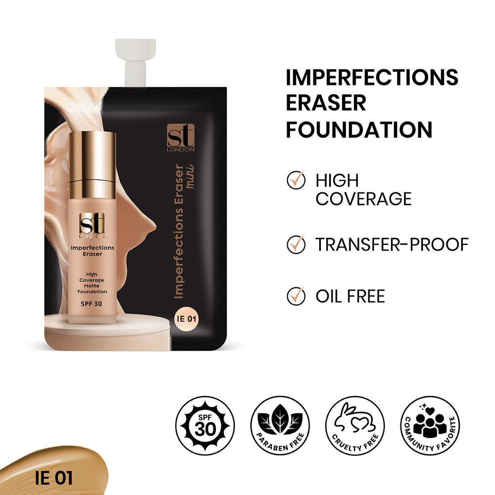 ST London - Imperfection Eraser Foundation Sachet - IE 01 5ml cosmia.pk