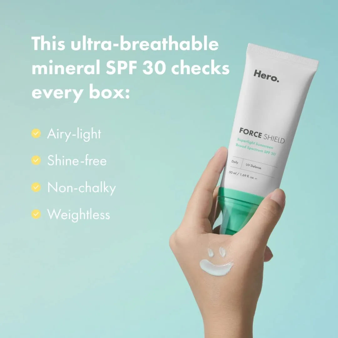 Hero Cosmetics Force Shield Superlight Sunscreen SPF 30 - 50ml Hero
