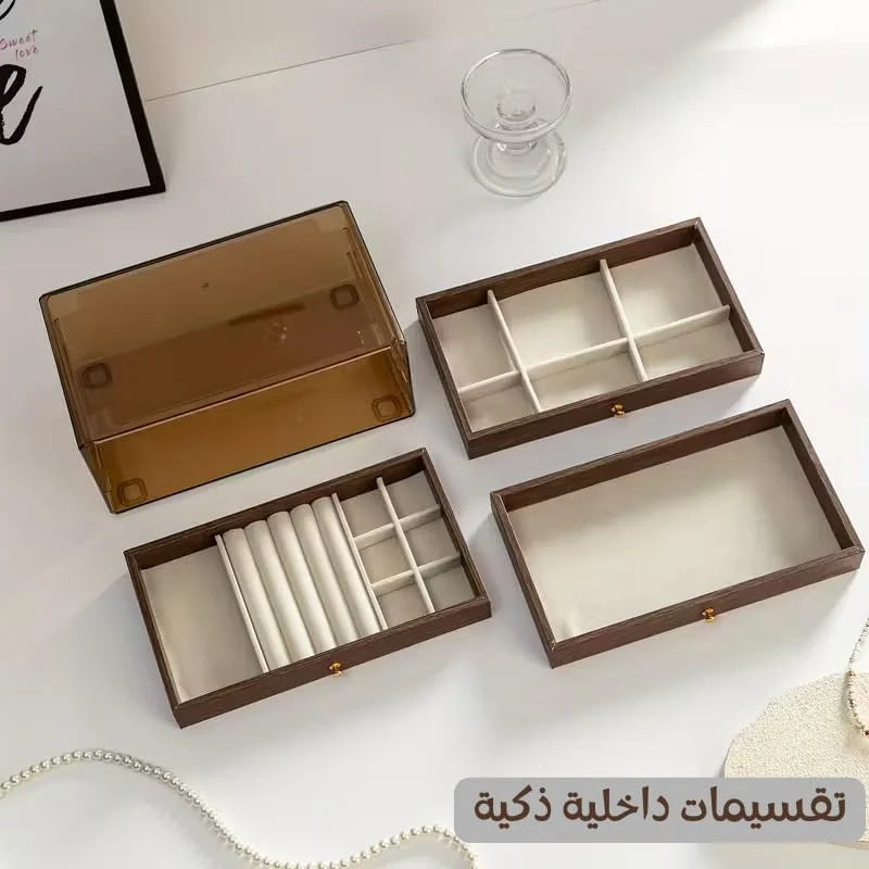 Wood 3 Drawer Jewelry Storage Organizer Cosmia.pk