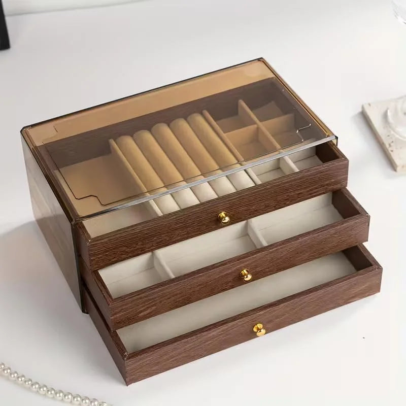 Wood 3 Drawer Jewelry Storage Organizer Cosmia.pk