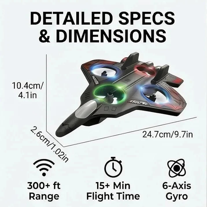 Fighter Jet Drone 2.4GHz Remote Control Airplane Toy with 6-Axis Cosmia.pk