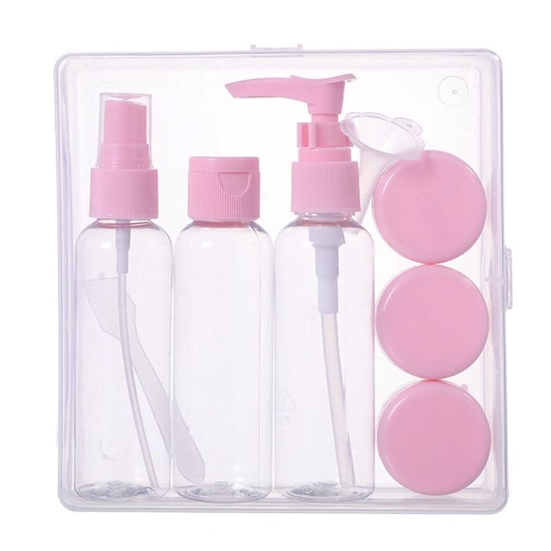 Travel Refillable Bottles Set with Pouch – 6Pcs Ruby Face