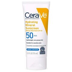 Cerave Hydrating Mineral Sunscreen SPF 50 Face Lotion - 75ml CeraVe
