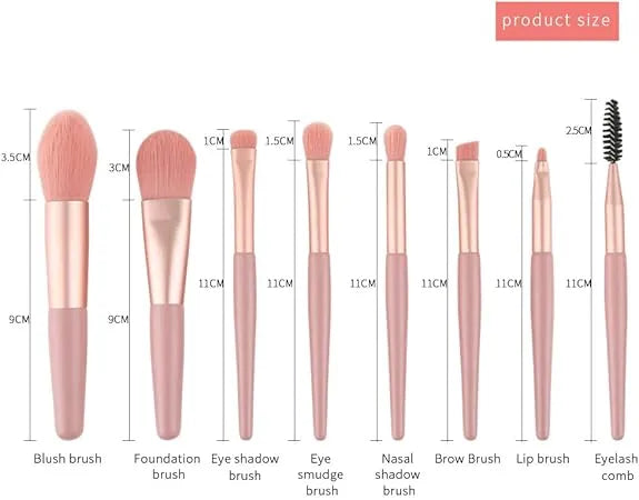 8‑Piece Mini Makeup Brush Set Cosmia.pk