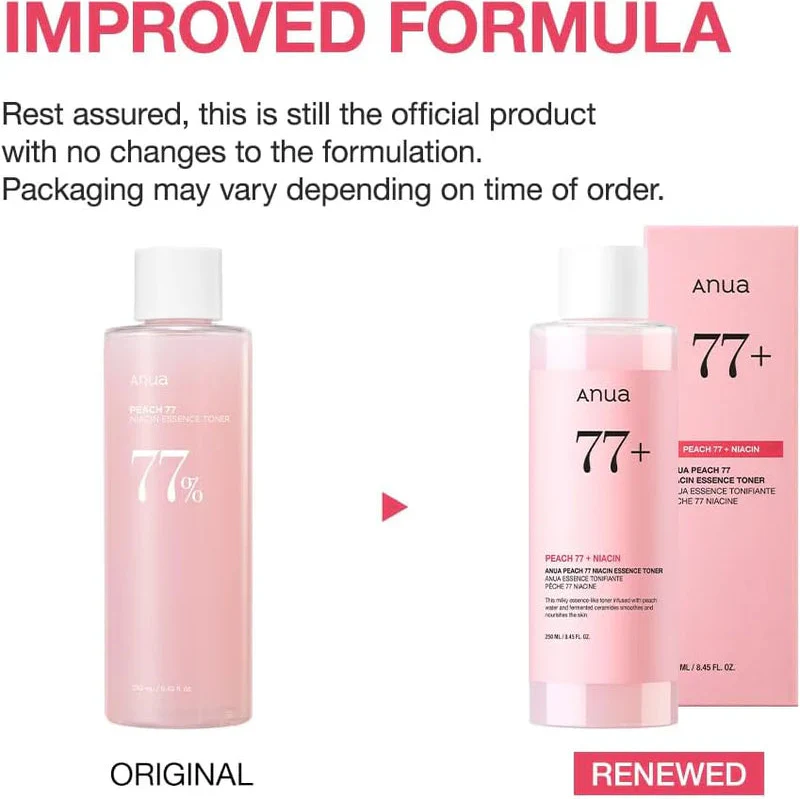 Anua Peach 77 Niacin Essence Toner - 250ml (Made In Korea) Anua