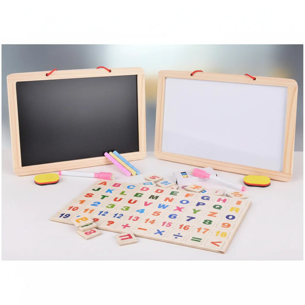 Educational Learning Board Multipurpose Double-Sided Magnetic Wooden Cosmia.pk
