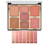 Miss Rose Blush, Highlight, Eyeshadow Palette - 7 Colors