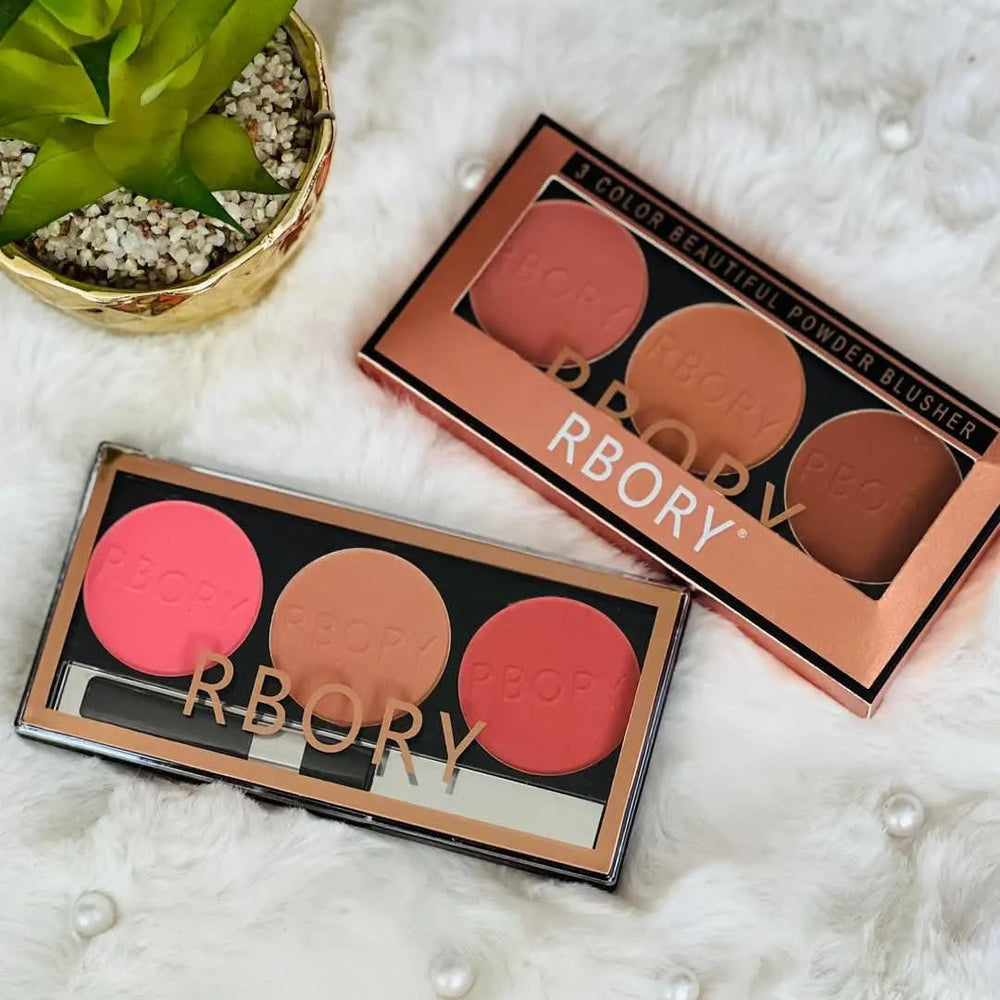 Rbory Beautiful Powder Blusher Palette - 3 Colors Rbory