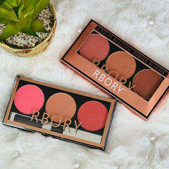 Rbory Beautiful Powder Blusher Palette - 3 Colors Rbory