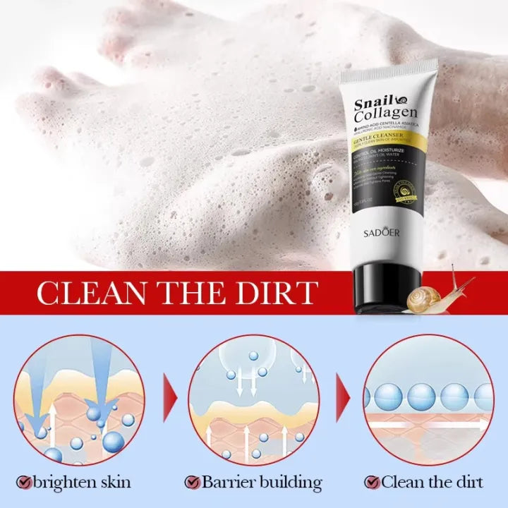 Sadoer Snail Collagen Amino Acid Facial Claenaser 100g Sadoer