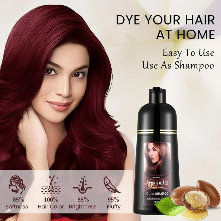 Mokeru Argan Oil Color Hair Dye Shampoo 500ml Argan Oil
