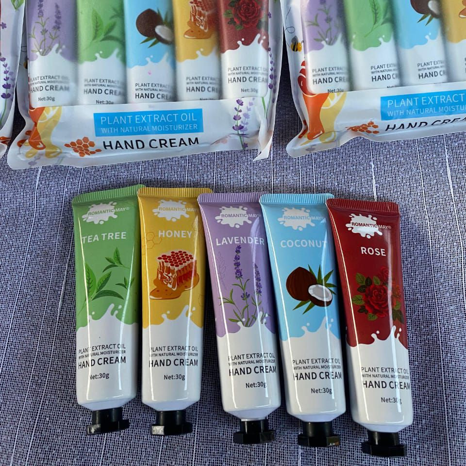 Romantic May 5 Pack Plant Extract Oil Hand Cream - Each 30g Romantic May