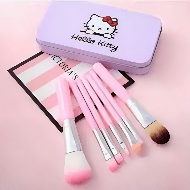 Pack Of 7-Cute Hello Kitty Makeup Brushes Set Hello Kitty