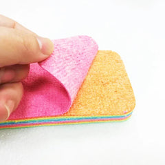 Rainbow Color Double Side Dishwashing Sponge - Each Cosmia.pk