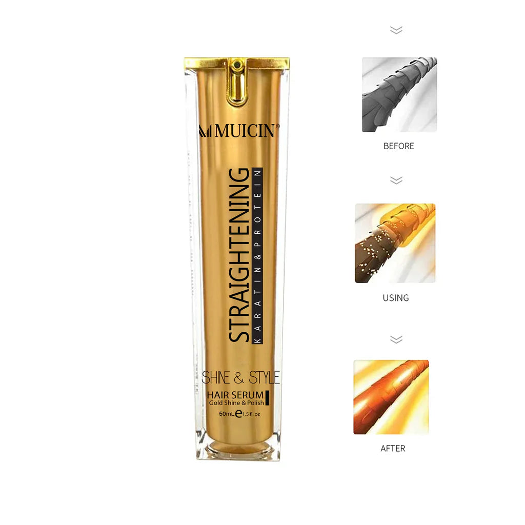Muicin Gold Shine Style Hair Straightening Serum - 50ml Muicin