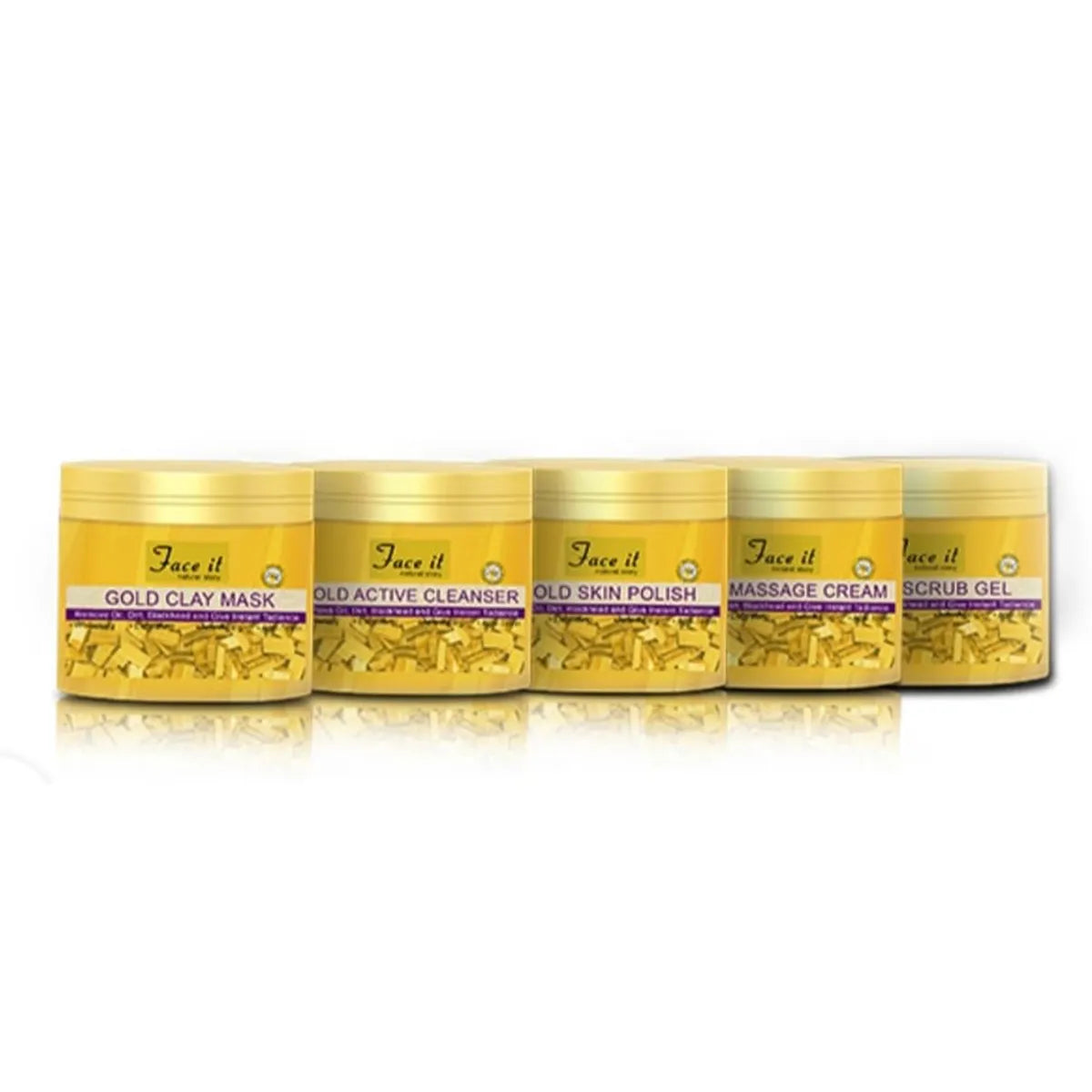 5 Pcs Face it Natural Story Gold Facial Kit Set Face It