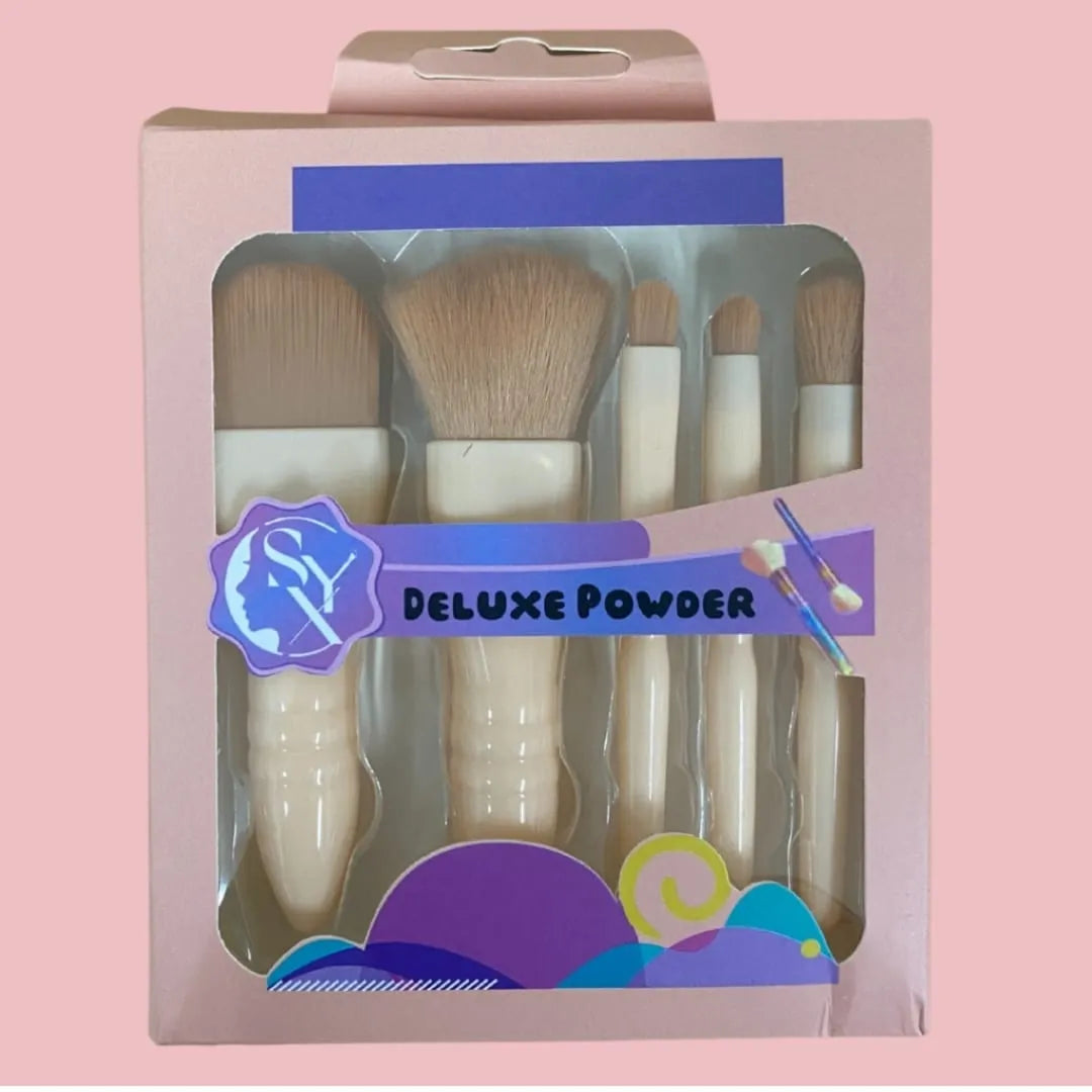 5 Pcs Deluxe Powder Brush set Deluxe