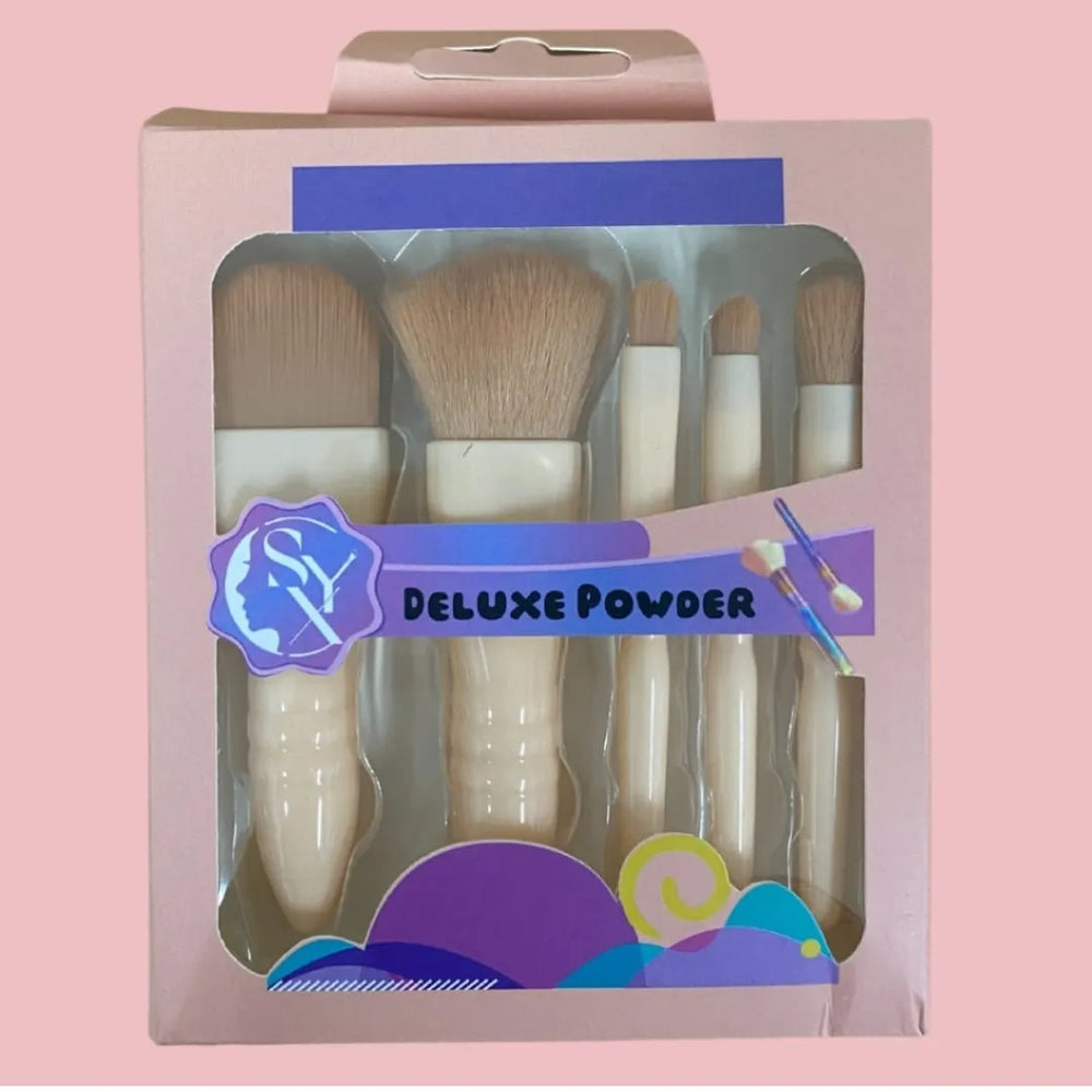 5 Pcs Deluxe Powder Brush set Deluxe