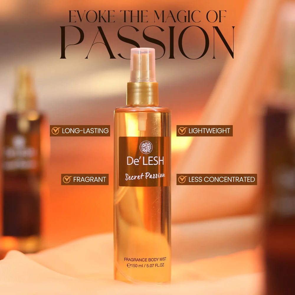 Delesh Secret passion Fragrance Body Mist - 150ml delesh
