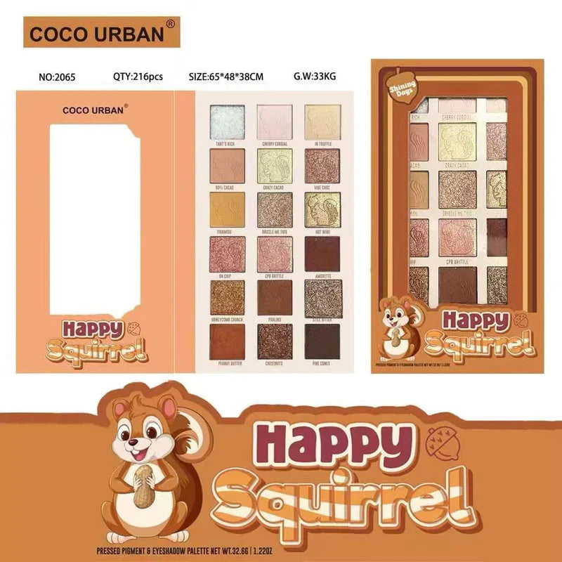 18 Colors Coco Urban Happy Squirrel Eyeshadow Palette Coco Urban