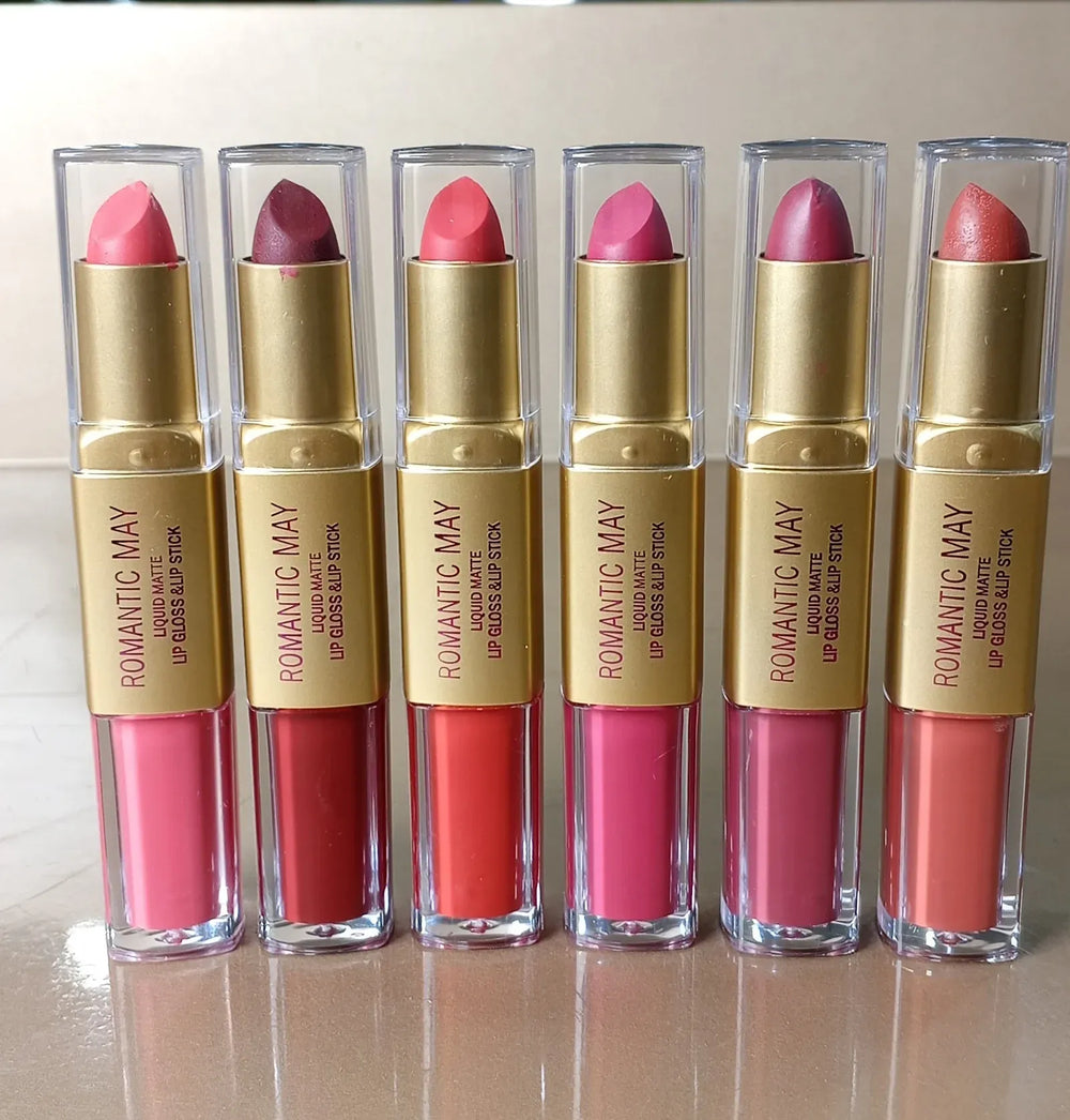 Romantic May Professional 2-in-1 Lipstick with Gloss & Liquid Matte Romantic May