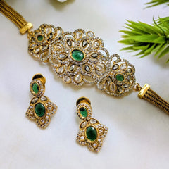 South Indian AD Jewelry Collection – Gold Plated High Quality Set Cosmia