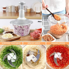 Manual Food Chopper Speedy Chopper with 3 Curved Stainless Steel Cosmia.pk