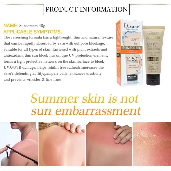 Disaar Sunscreen Bronz Foundation SPF 50 Oil-Free – 40g DISAAR