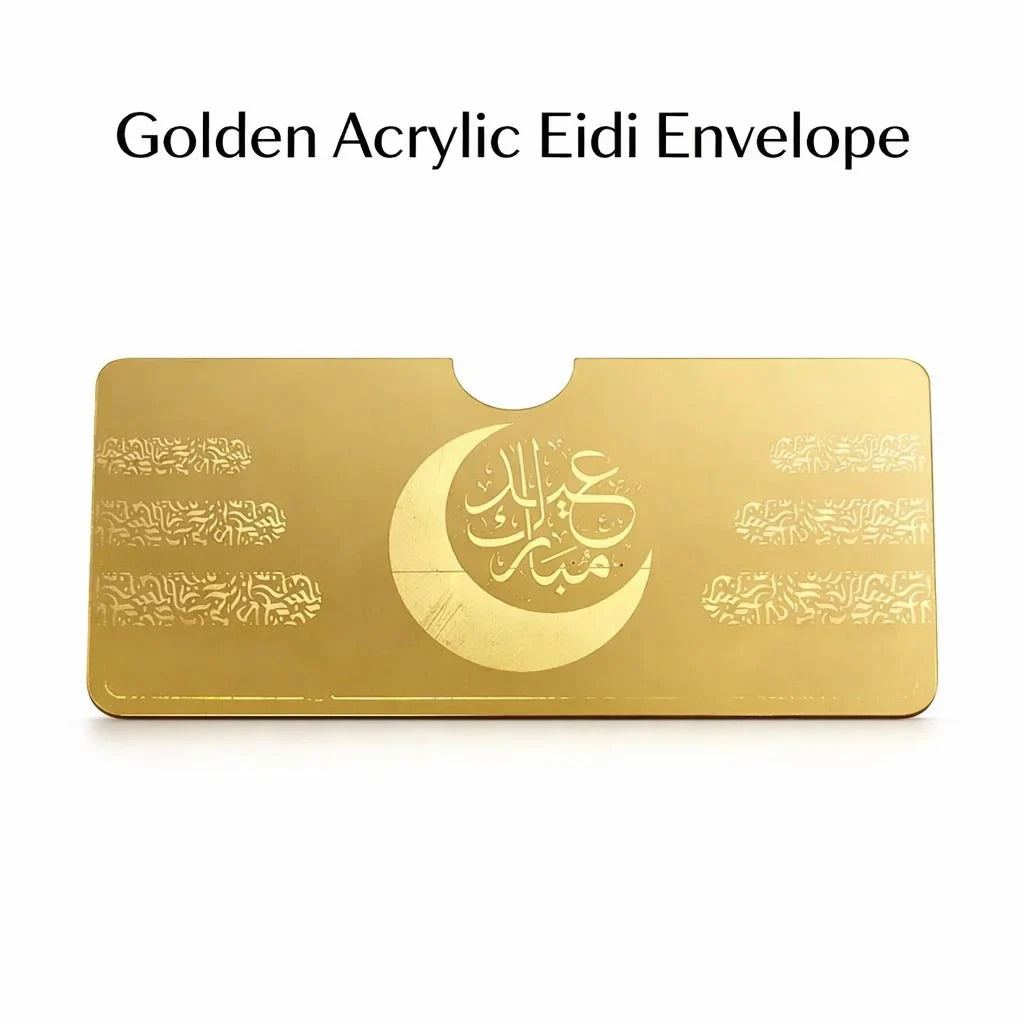 Golden acrylic golden envelope Cosmia.pk