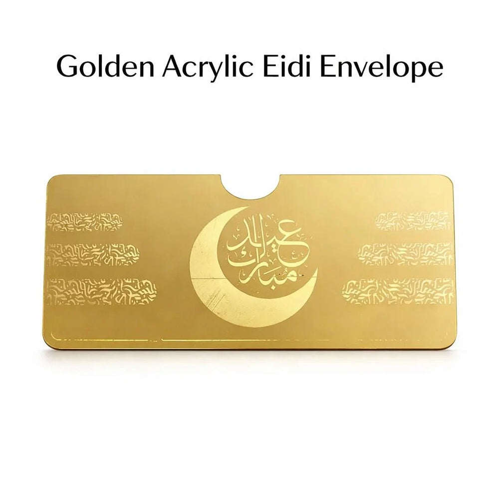 Golden acrylic golden envelope Cosmia.pk