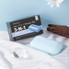 Kormesic Men’s 3-in-1 Cleansing Bar – Hand + Body + Face with Exfoliation Power KORMESIC