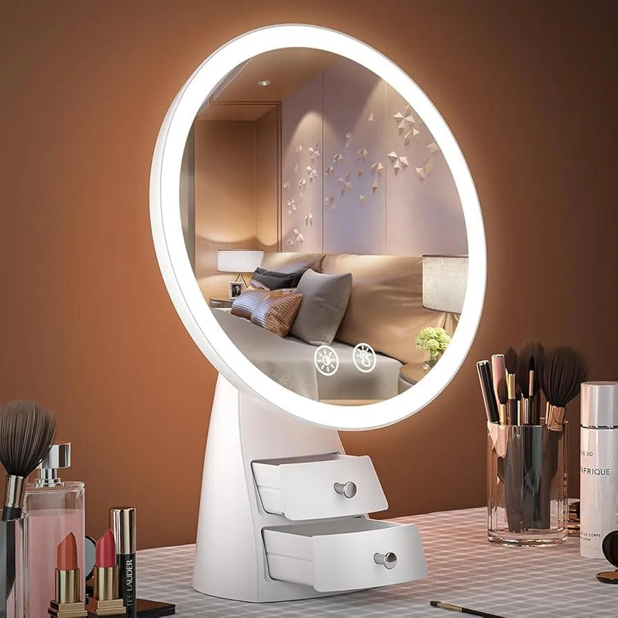 MakeUp Desk Led Mirror with Drawer Cosmia