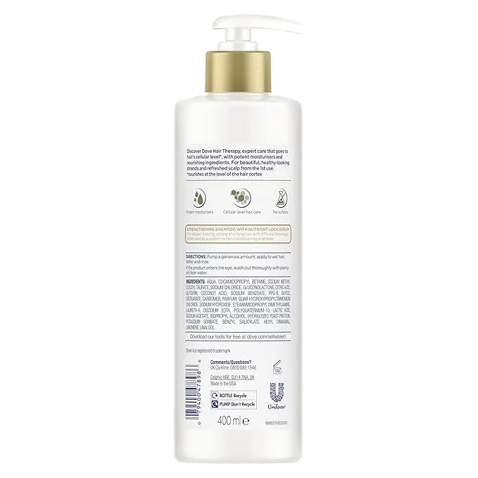 Dove Hair Therapy Breakage Remedy 0% Sulfates Nutrient-Lock Serum Shampoo 400ml Dove
