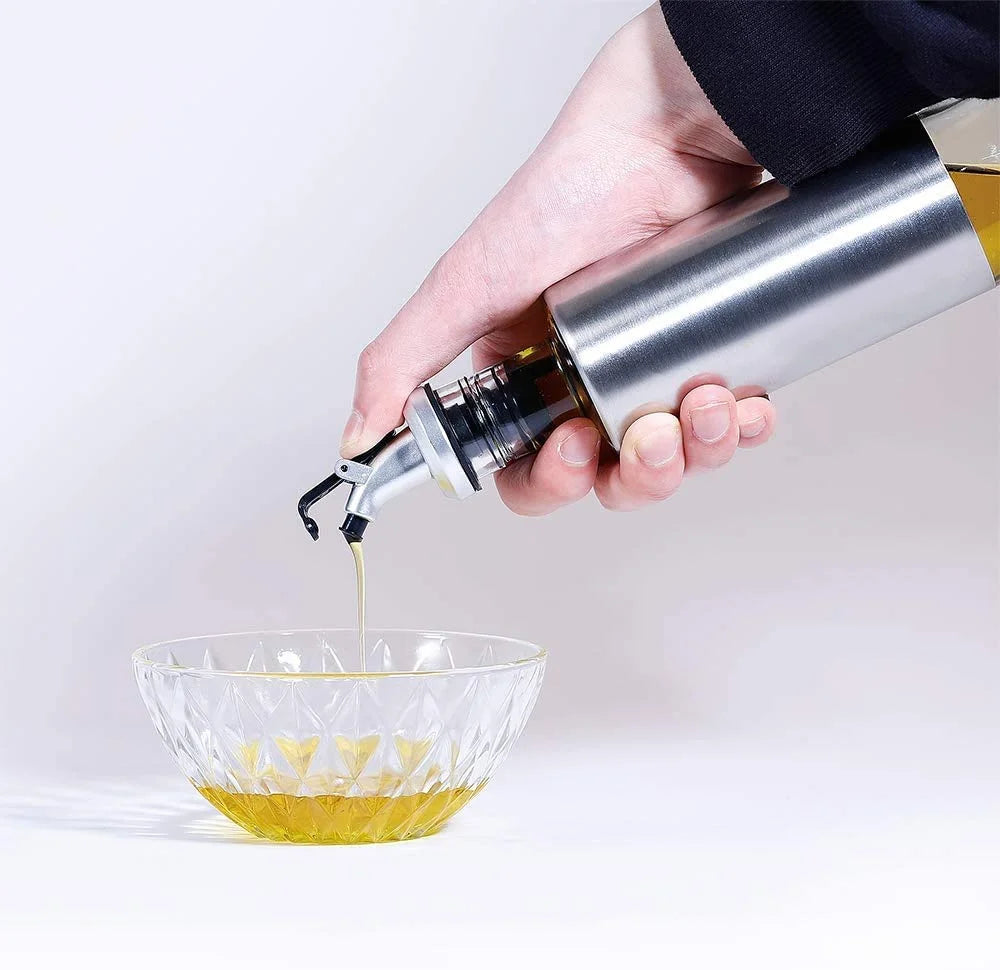 Stainless Steel Glass Oil Dispenser Bottle Cosmia.pk