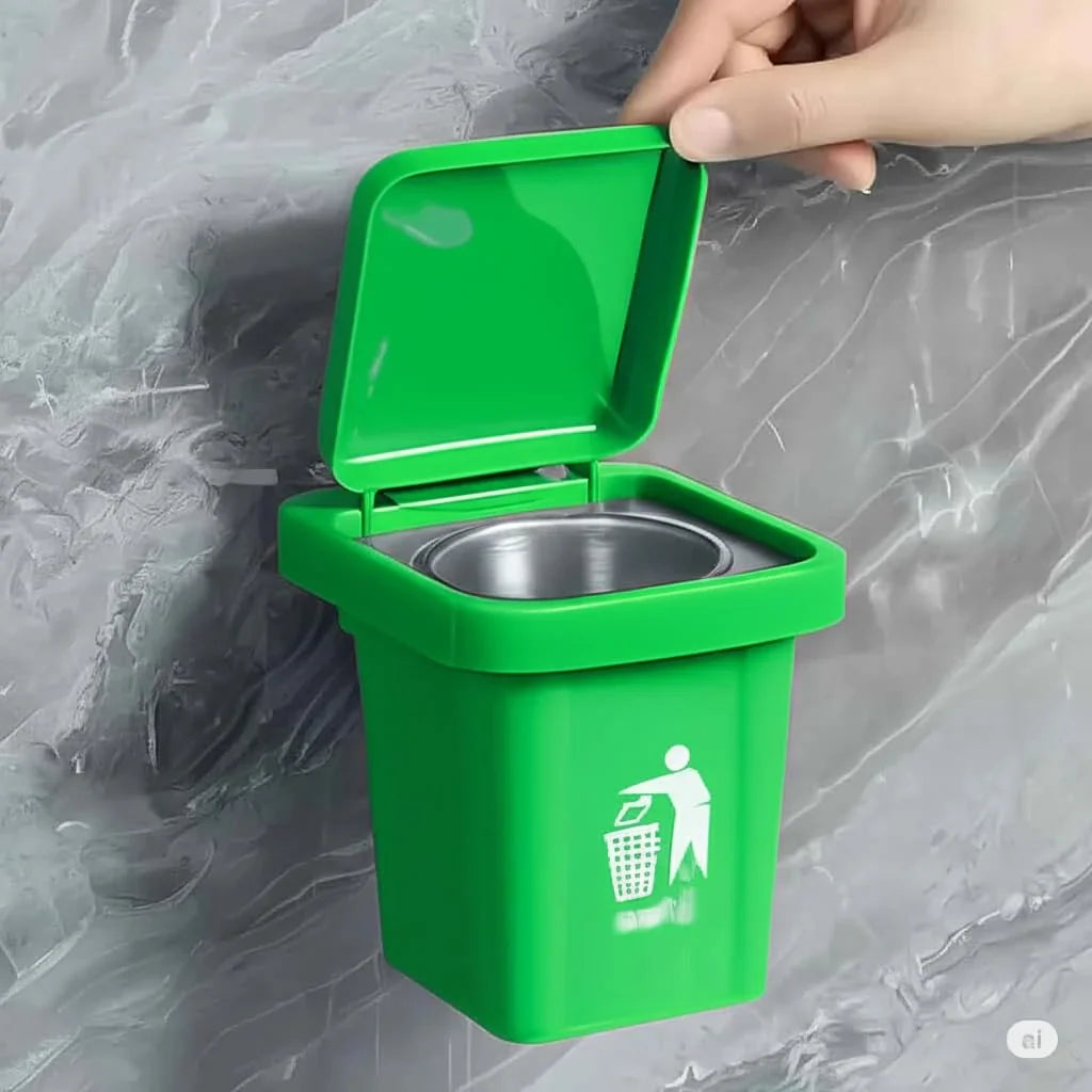 Wall-Mounted Mini Trash Can & Ashtray with Lid Cosmia.pk