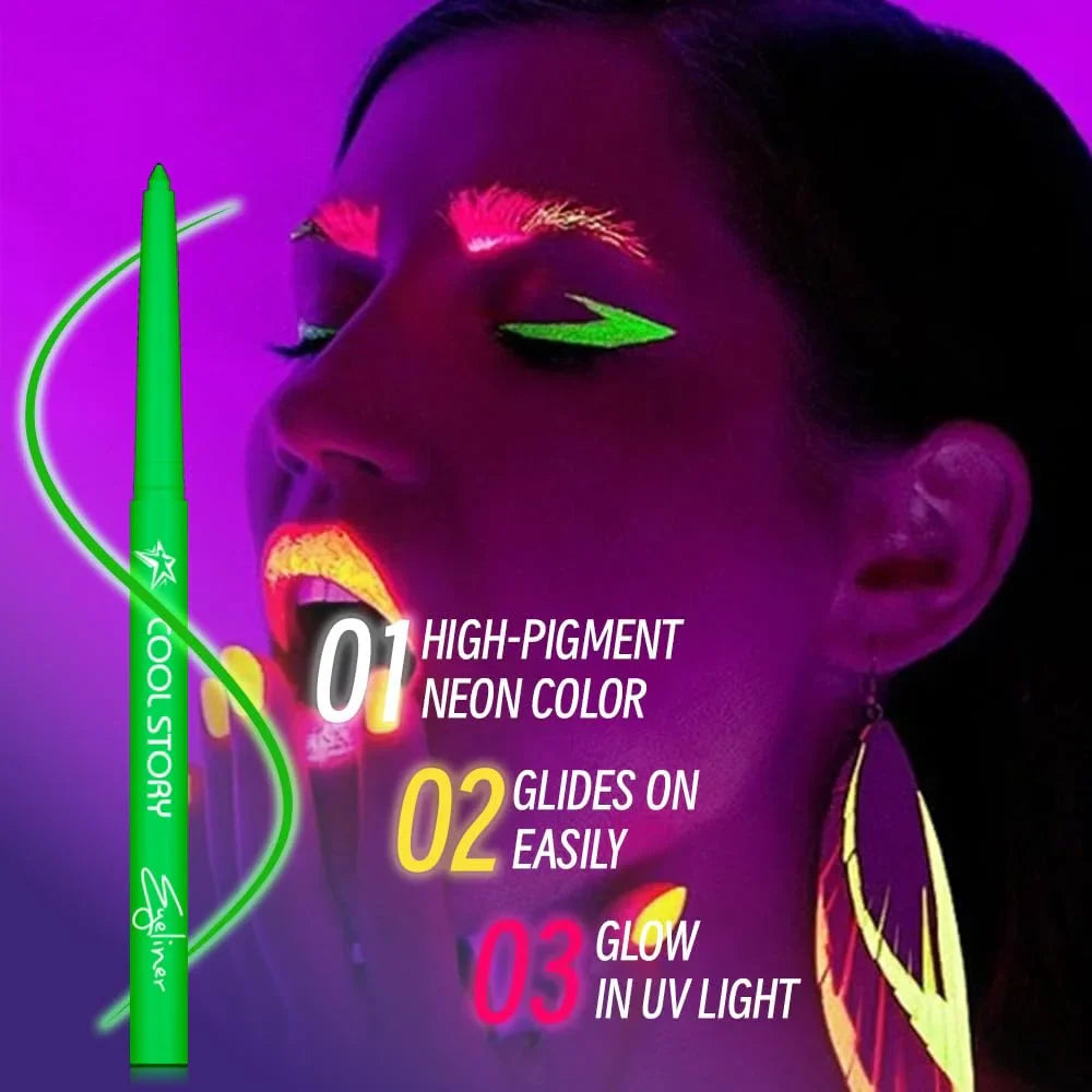 Cool Story Neon Eyeliner Pencils Set Waterproof Smudge-Proof (12 Cool Story