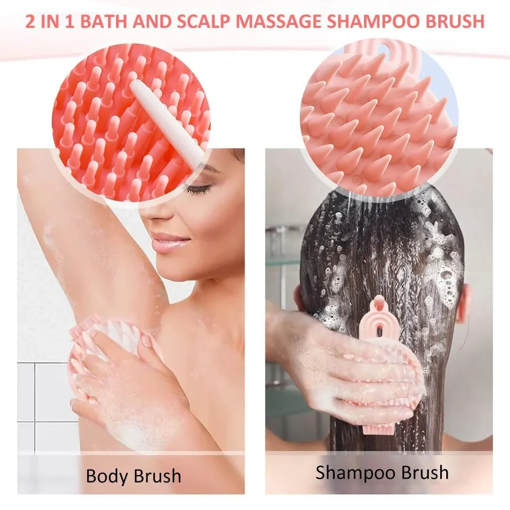 2 In 1 Double Sided Shampoo Brush Silicone Soft Cosmia.pk