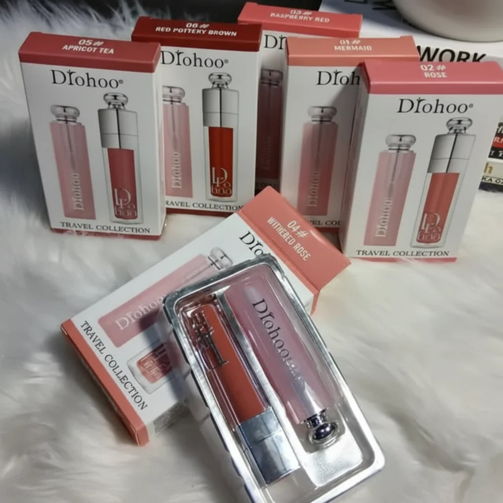 Drohoo 2 in1 Travel Size Lip Duo Set - Lip Gloss + Glossy Magic Drohoo