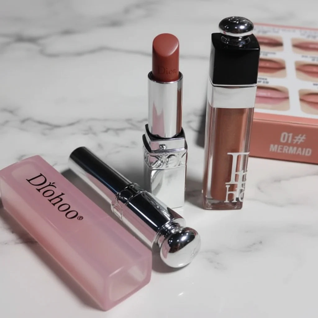 Drohoo 2 in1 Travel Size Lip Duo Set - Lip Gloss + Glossy Magic Drohoo