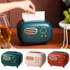 Retro Radio Tissue Box - Vintage Style Desktop Tissue Holder Cosmia.pk
